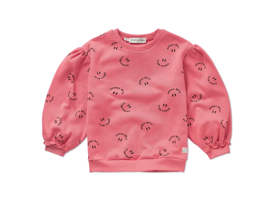 Sweatshirt Club choas print - Pink