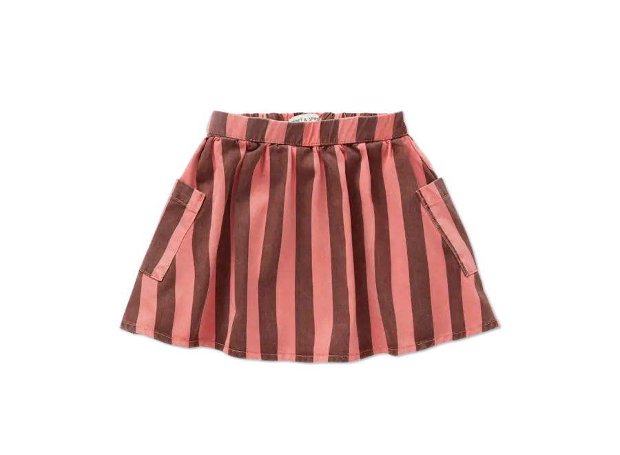 Striped denim skirt - Denim blue