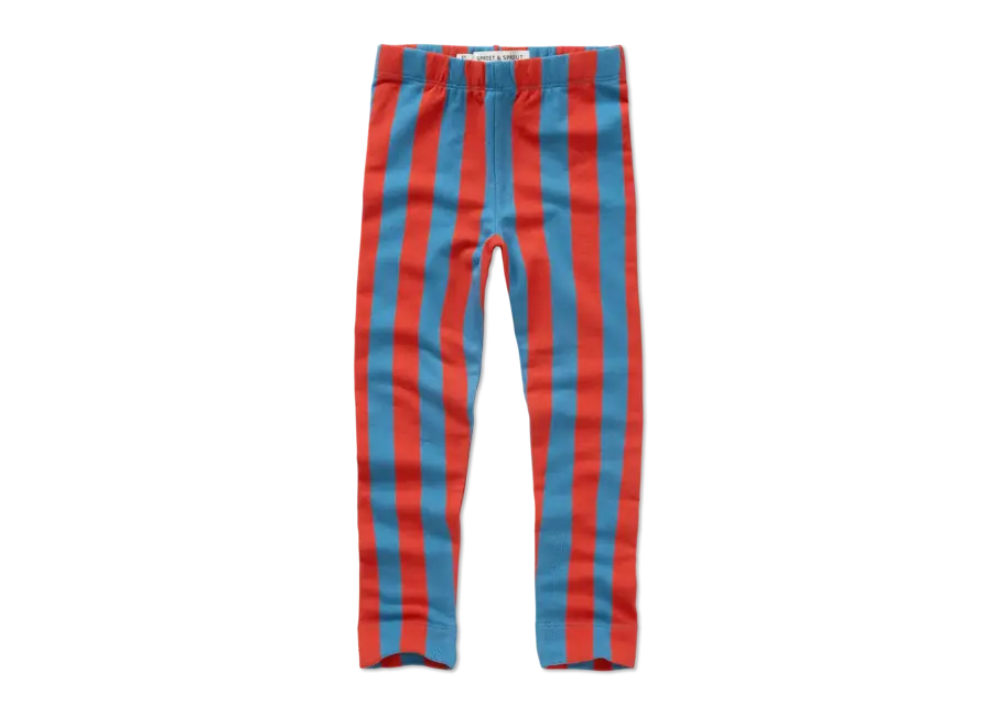 Winter legging - Blue/ Vivid red stripe