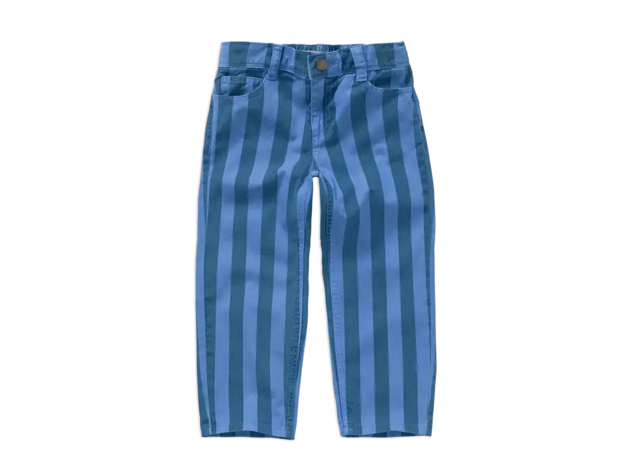 Straight denim pants stripes - Blue