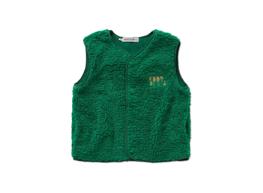 Loose teddy gilet - Deep green