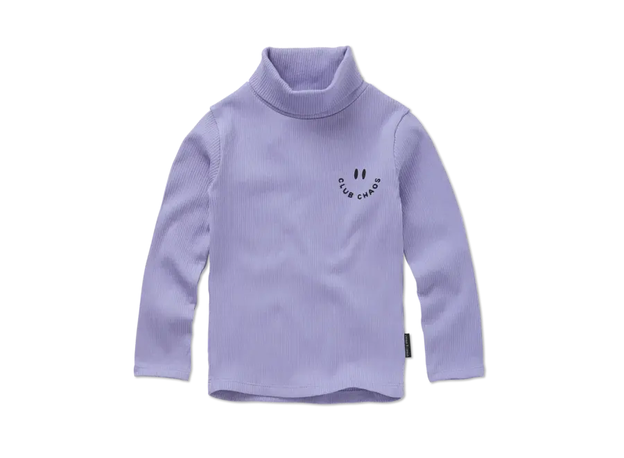 Rib turtleneck purple - Crayon cloud