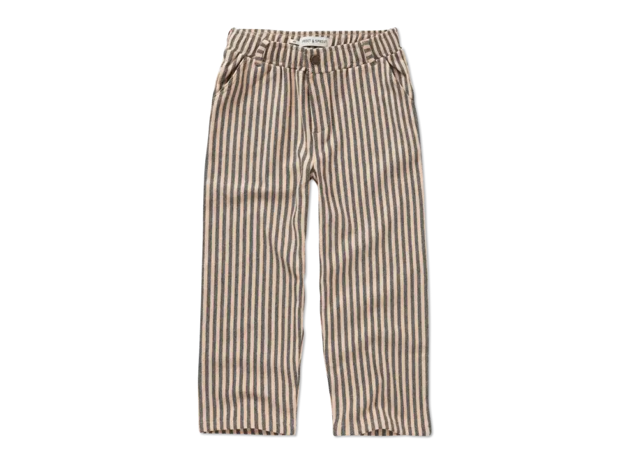 Chino pants jersey stripes - Vanilla