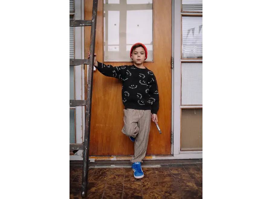 Chino pants jersey stripes - Vanilla