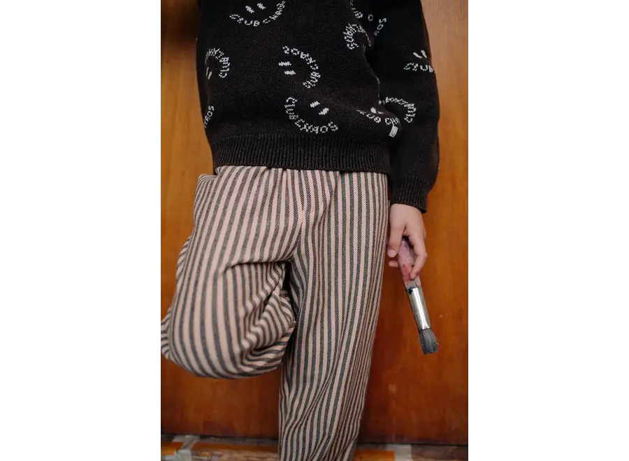 Chino pants jersey stripes - Vanilla