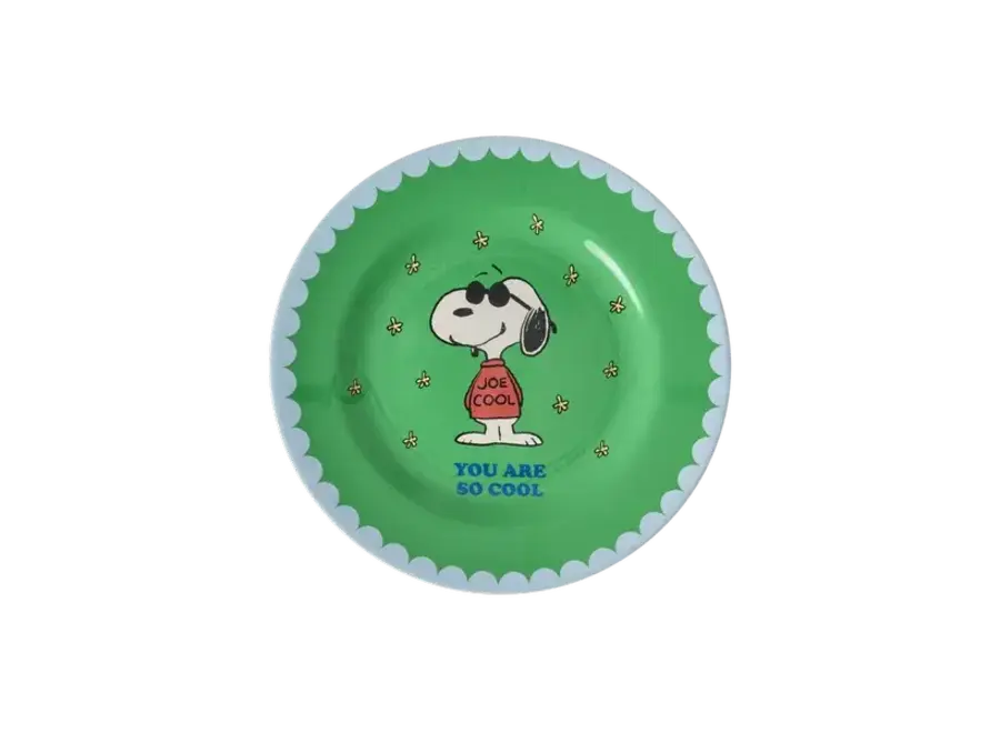 Round side plate - Green - Snoopy print
