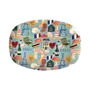 Large rectangular dinner plate - Soft blue - Paris Mon Amour