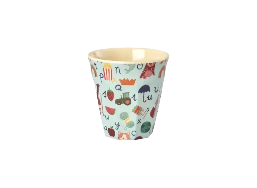 Melamine cup - Blue - ABC print
