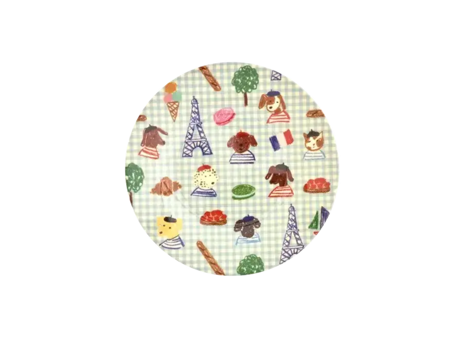 Melamine round plate - Soft blue - Paris