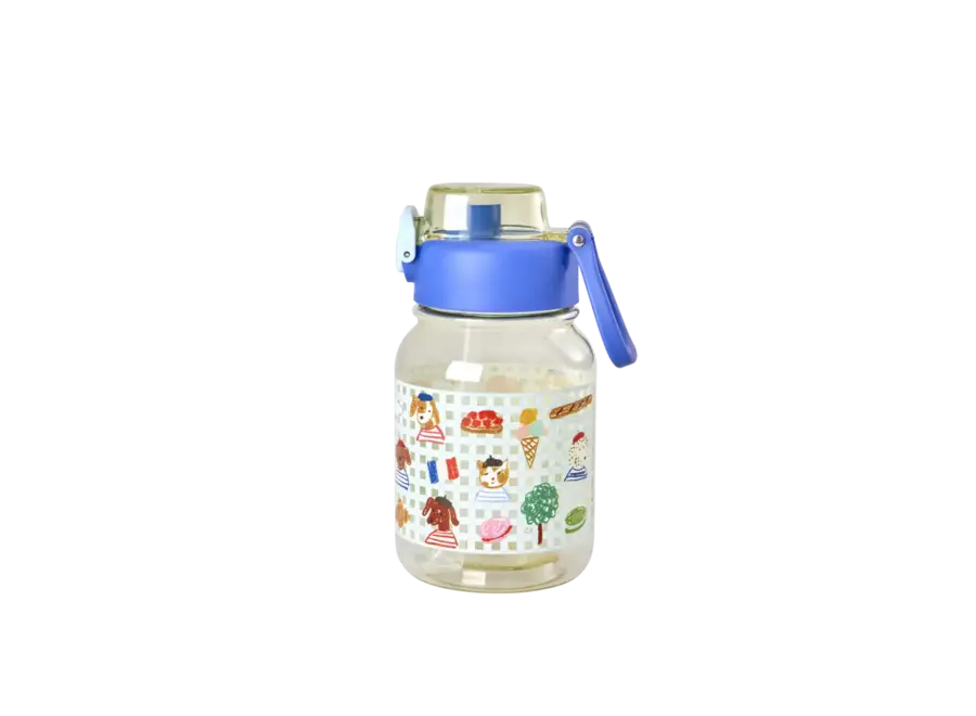 Tritan drinkfles - Soft blue- Paris print