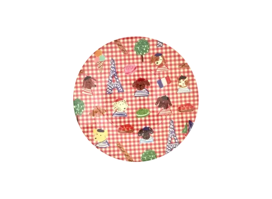 Melamine round plate - Red - Paris