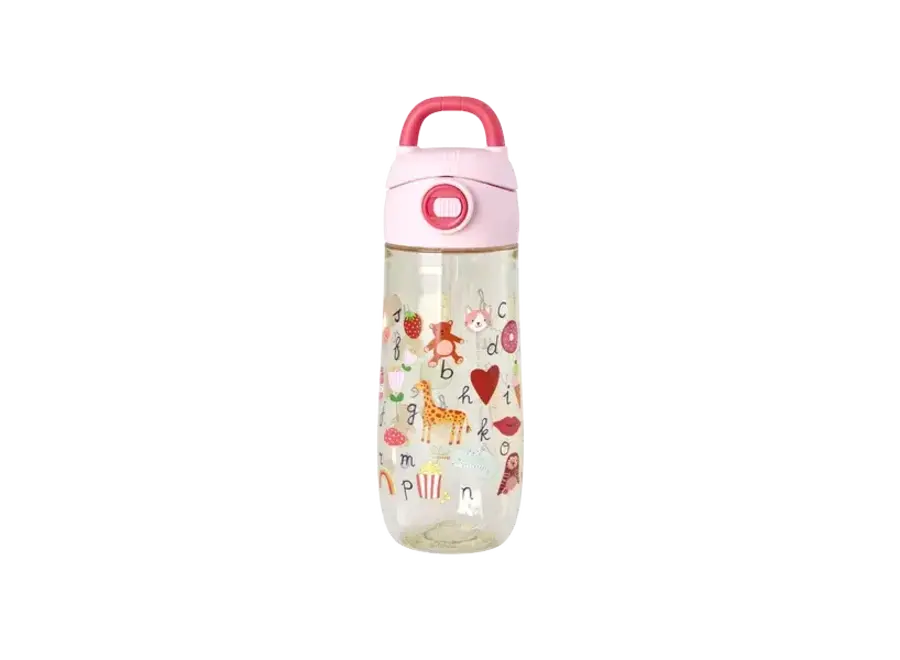 Tritan drinking bottle - Pink - ABC print
