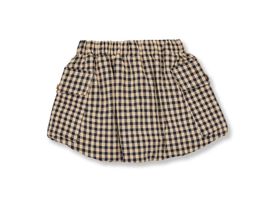 Cargo ballon skirt - Check beige/blue