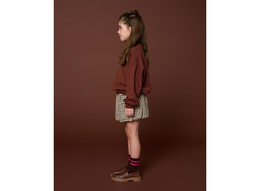 Cargo ballon skirt - Check beige/blue