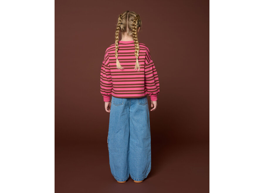 Easy sweater stripe - Pink/ brown