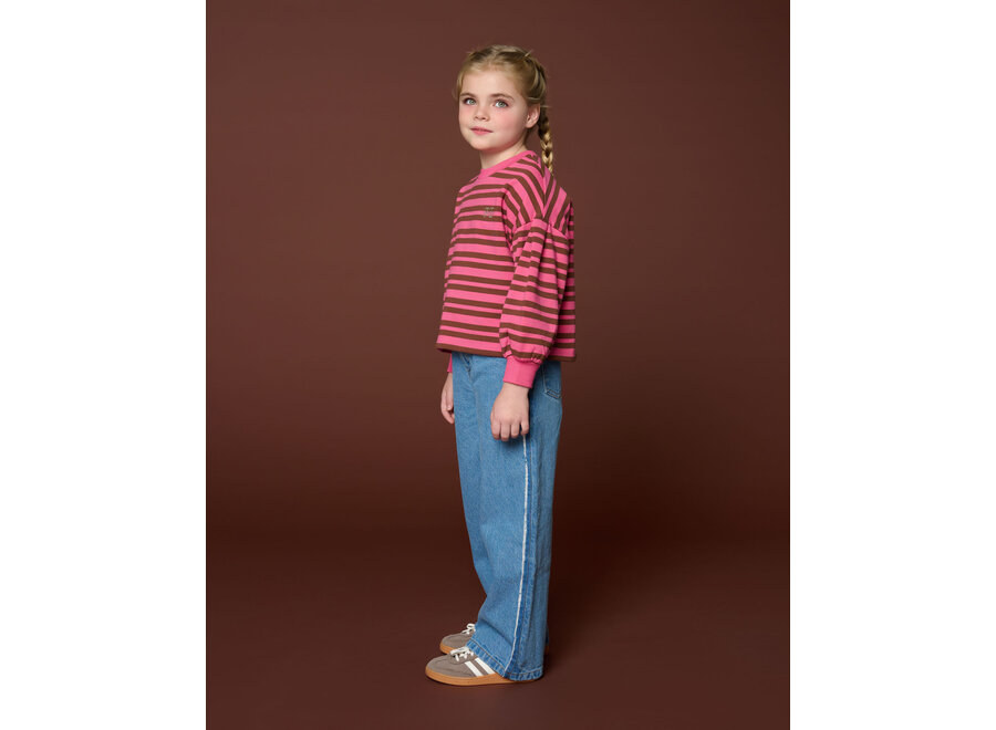 Easy sweater stripe - Pink/ brown
