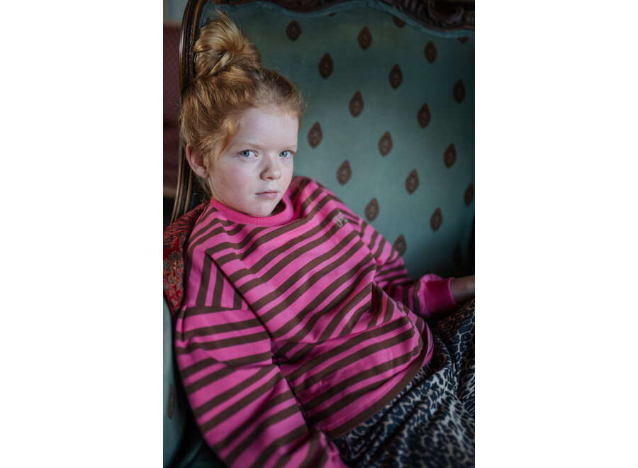 Easy sweater stripe - Pink/ brown