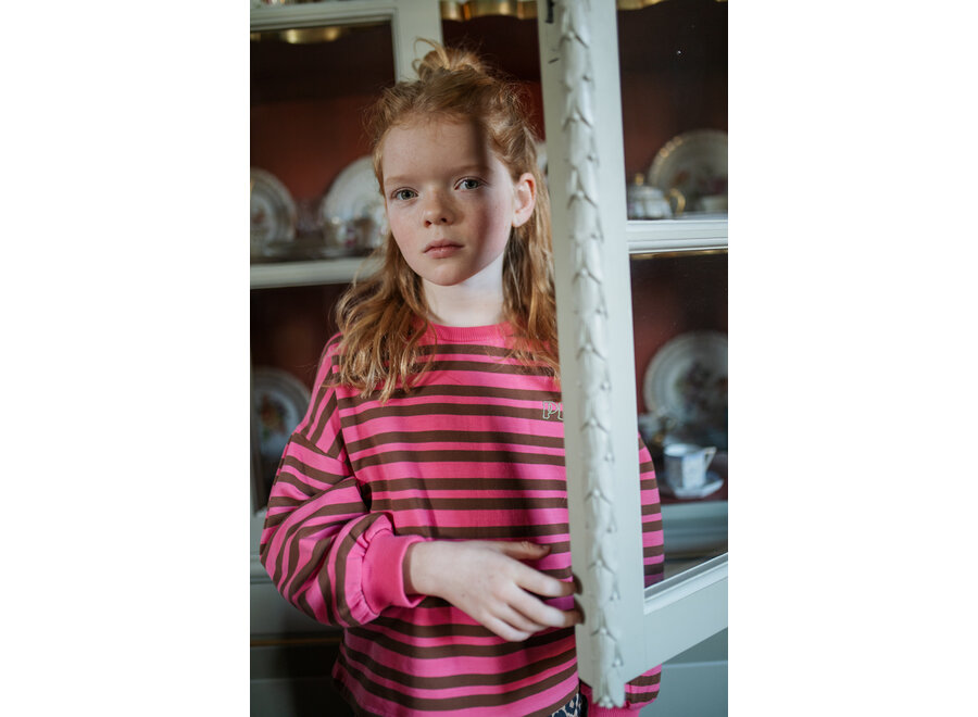 Easy sweater stripe - Pink/ brown