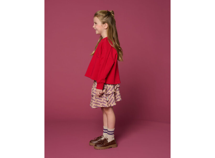 Mini smock skirt bisous - Cork/ purple