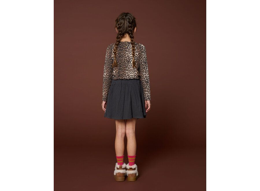 Puff sleeve top - Leopard AOP