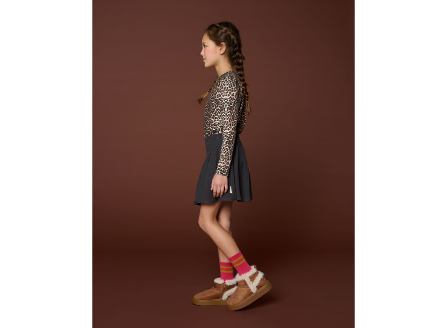 Puff sleeve top - Leopard AOP