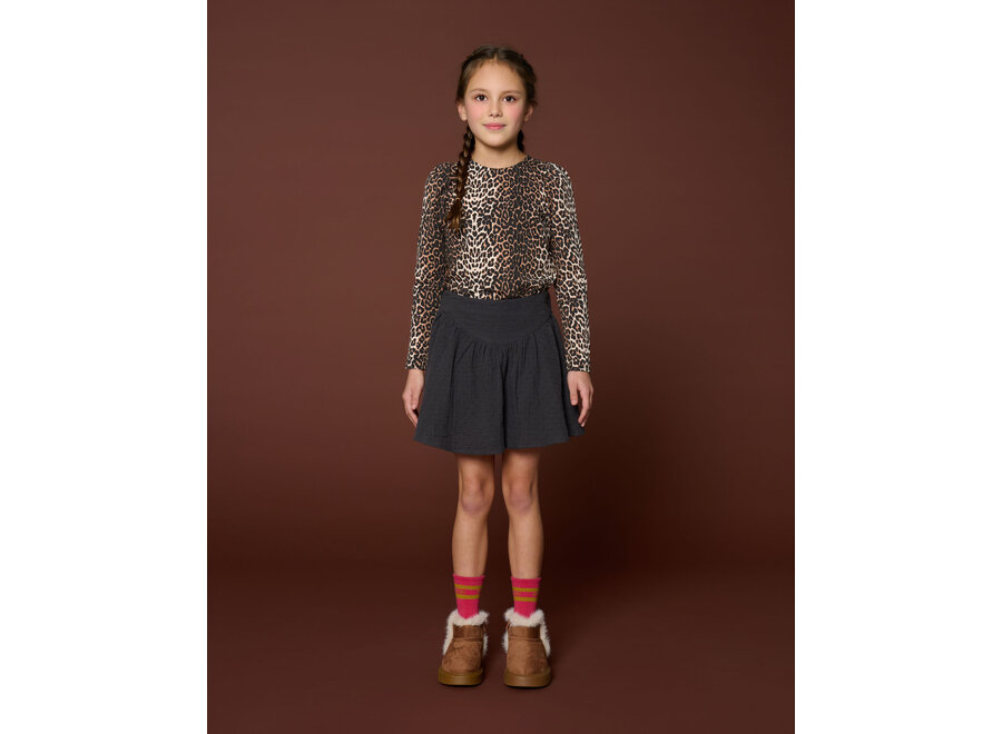Puff sleeve top - Leopard AOP