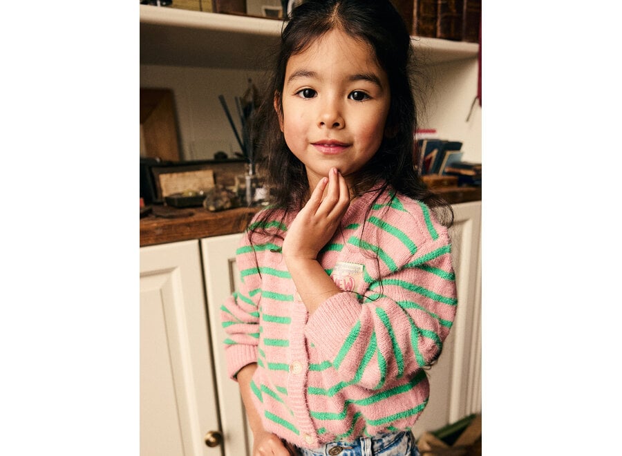 Striped cardigan - Lilas