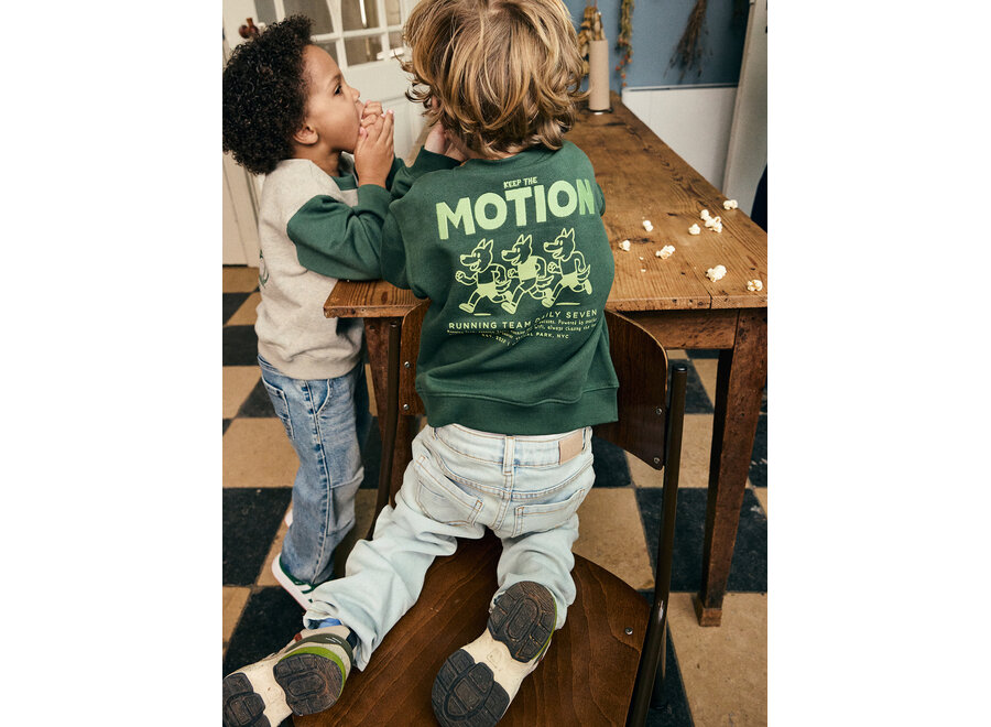 Oversized sweater backprint - Jungle green