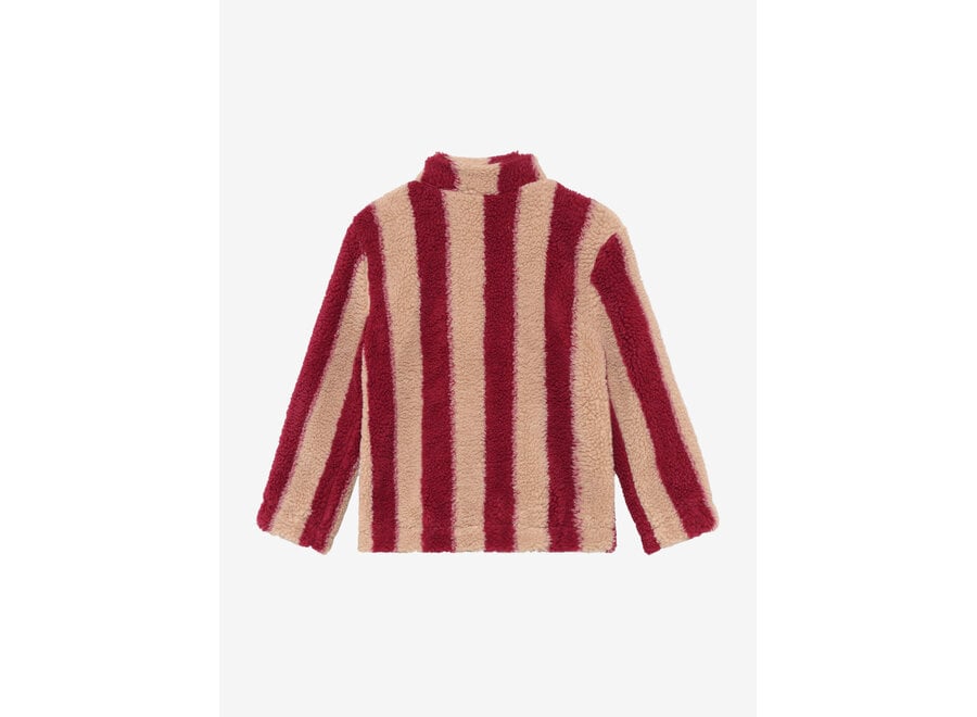 Striped teddy jacket - Rythmic red