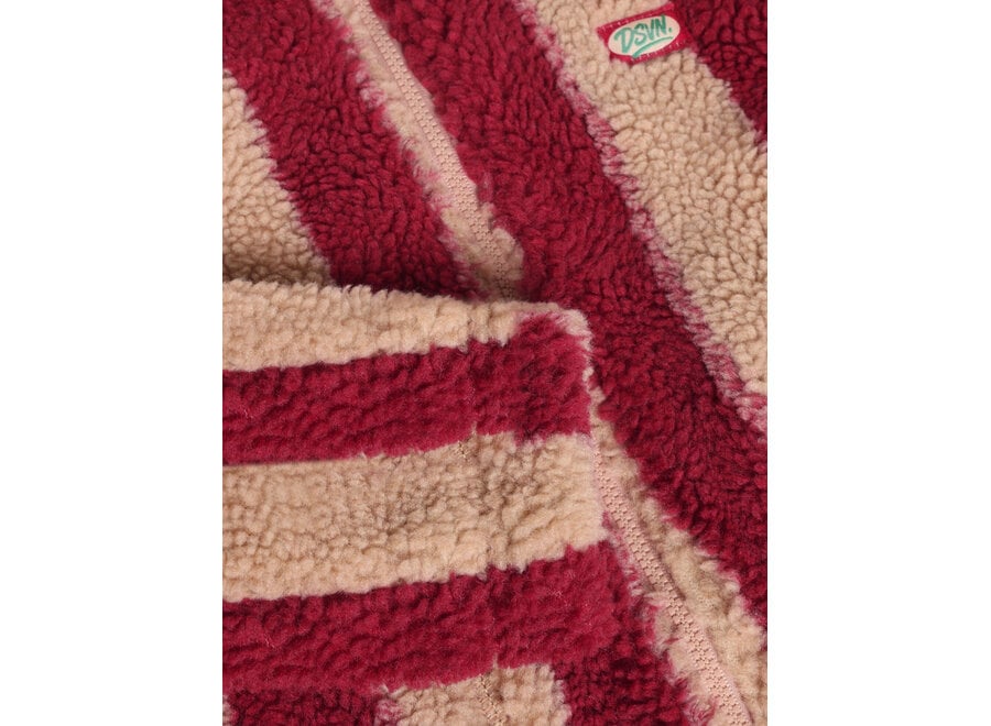 Striped teddy jacket - Rythmic red