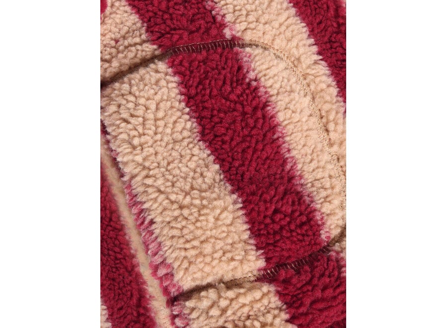 Striped teddy jacket - Rythmic red