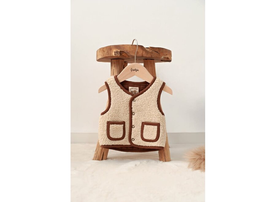 Omkeerbaar teddy gilet - Tiny timber tales