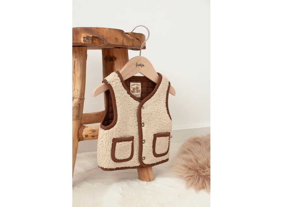 Omkeerbaar teddy gilet - Tiny timber tales