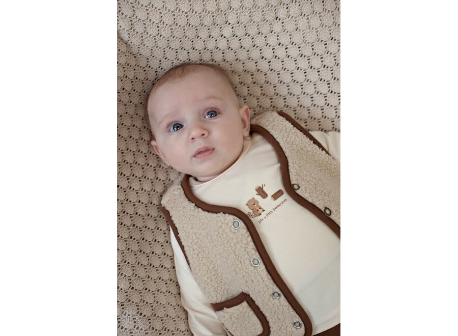 Omkeerbaar teddy gilet - Tiny timber tales