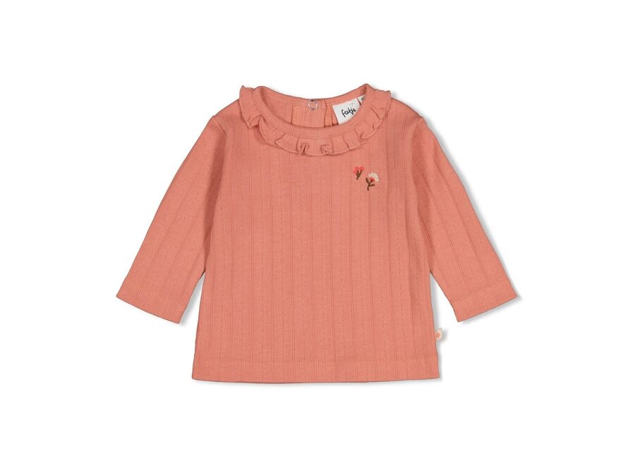 Pointelle rib LS - Forest garden/ roze
