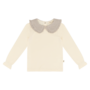 Collar tee - Cream & shimmer beige