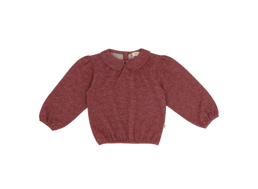 Puff balloon collar jumper - Ruby sparkle