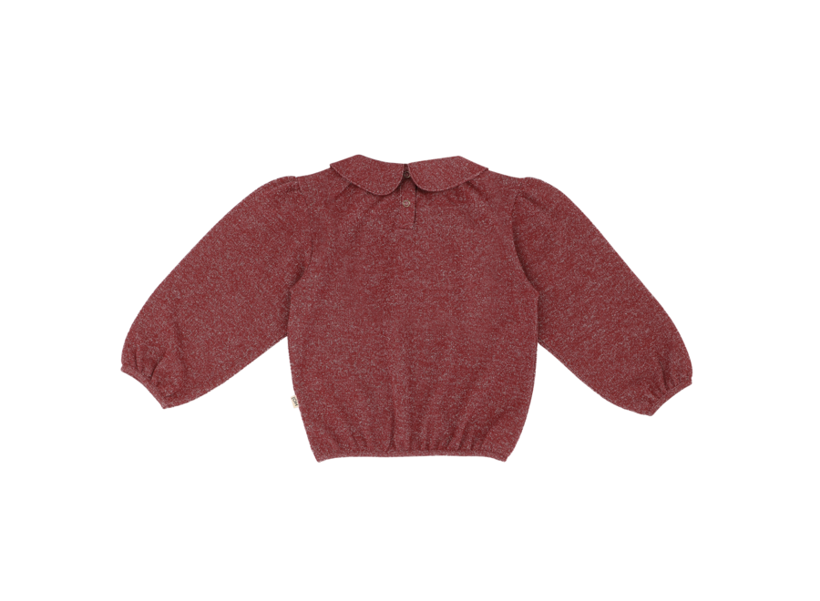 Puff balloon collar jumper - Ruby sparkle