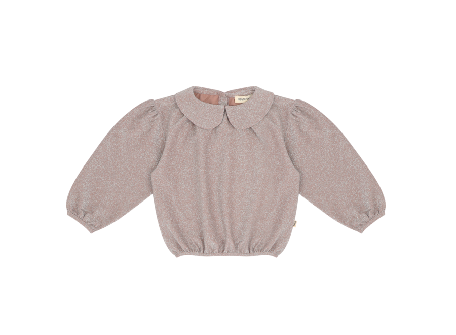Puff balloon collar jumper - Mauve rose (lurex)