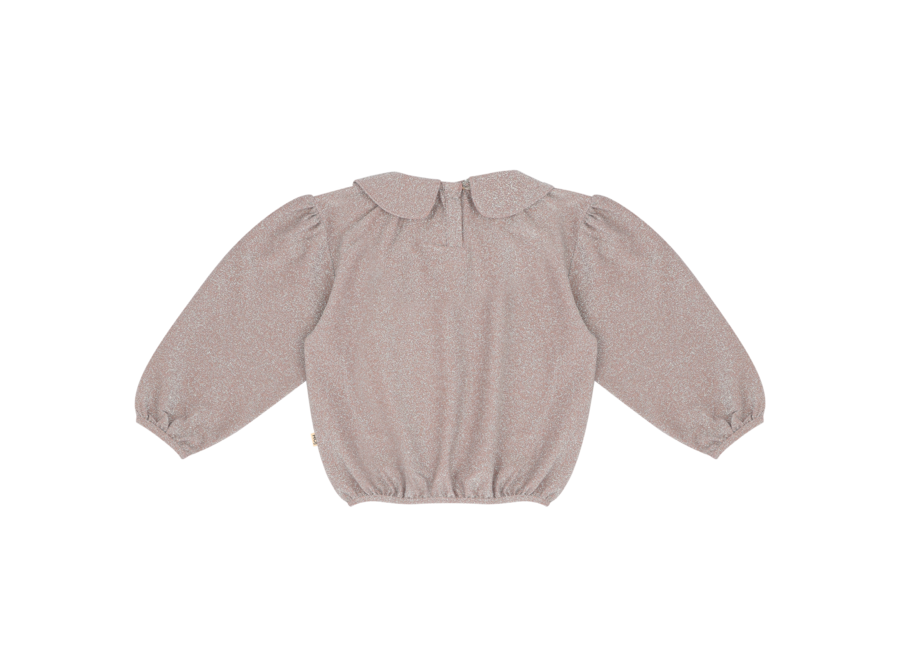 Puff balloon collar jumper - Mauve rose (lurex)