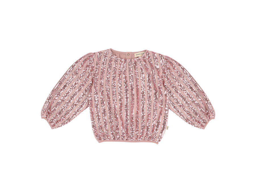 Puff balloon sequins jumper - Rose mauve