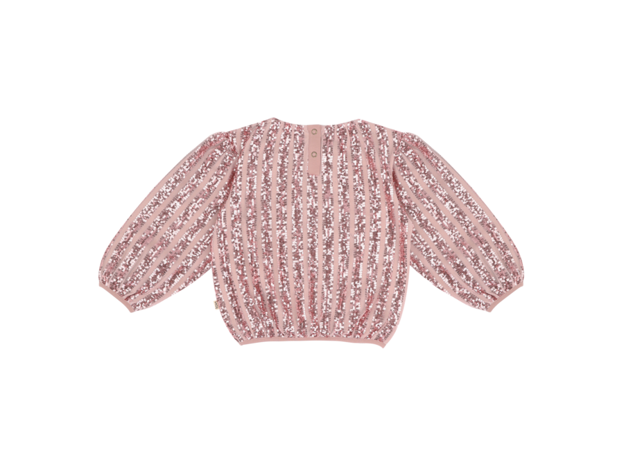 Puff balloon sequins jumper - Rose mauve