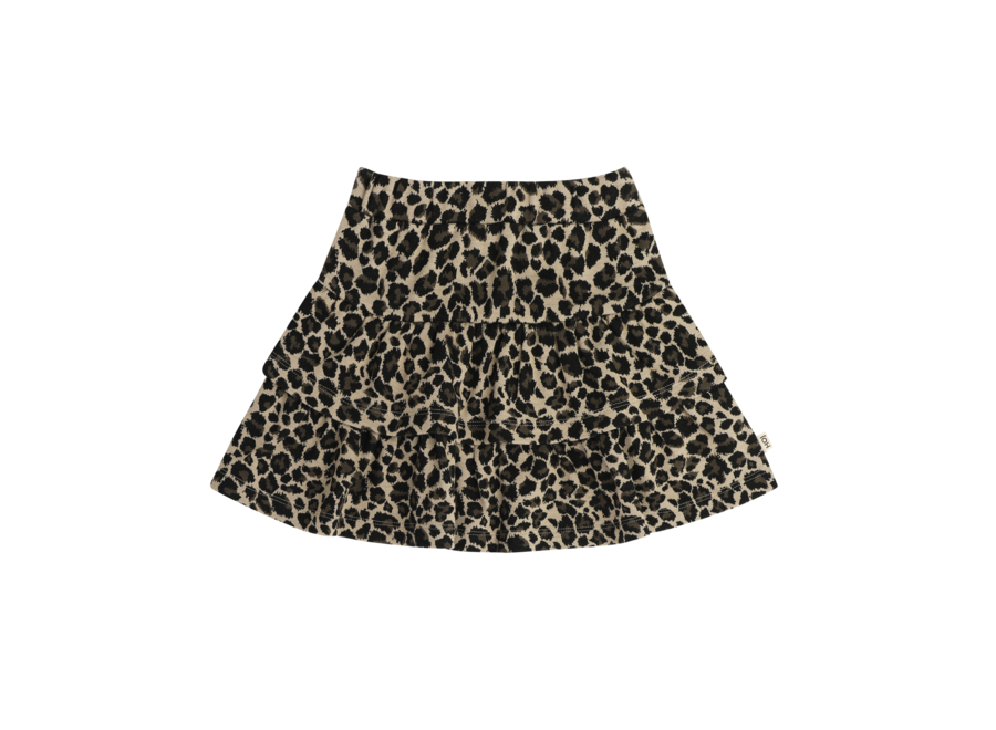 Ruffled skirt - Leopard moonlight