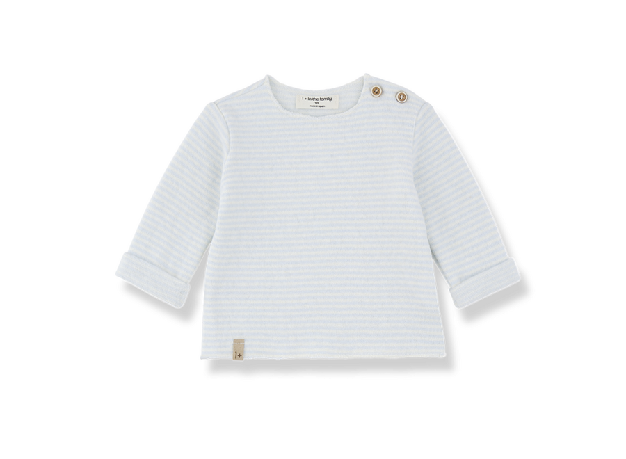 Aubin striped LS T-shirt - Ciel