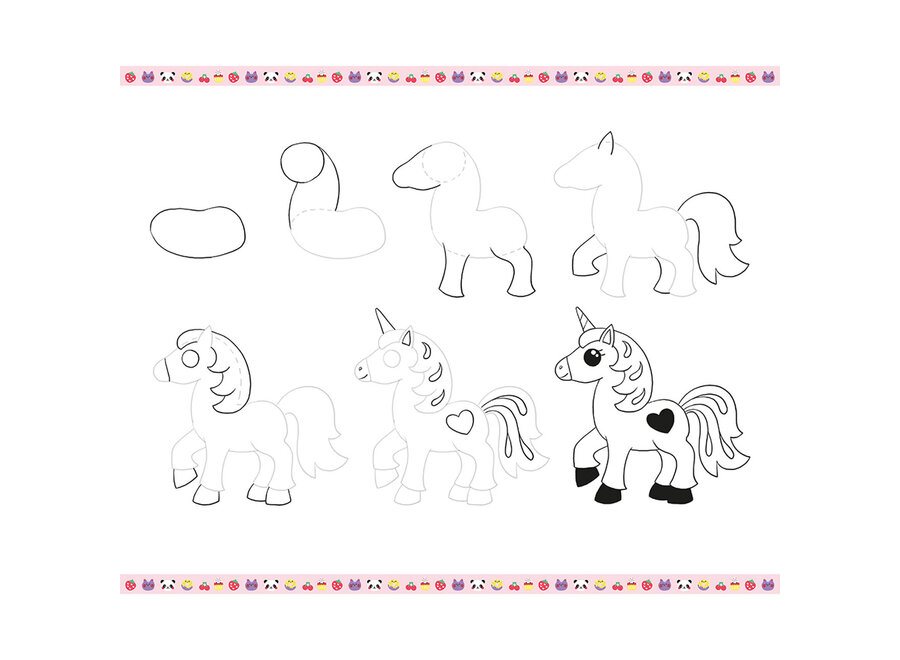 Step by step sjablonen - Kawaii