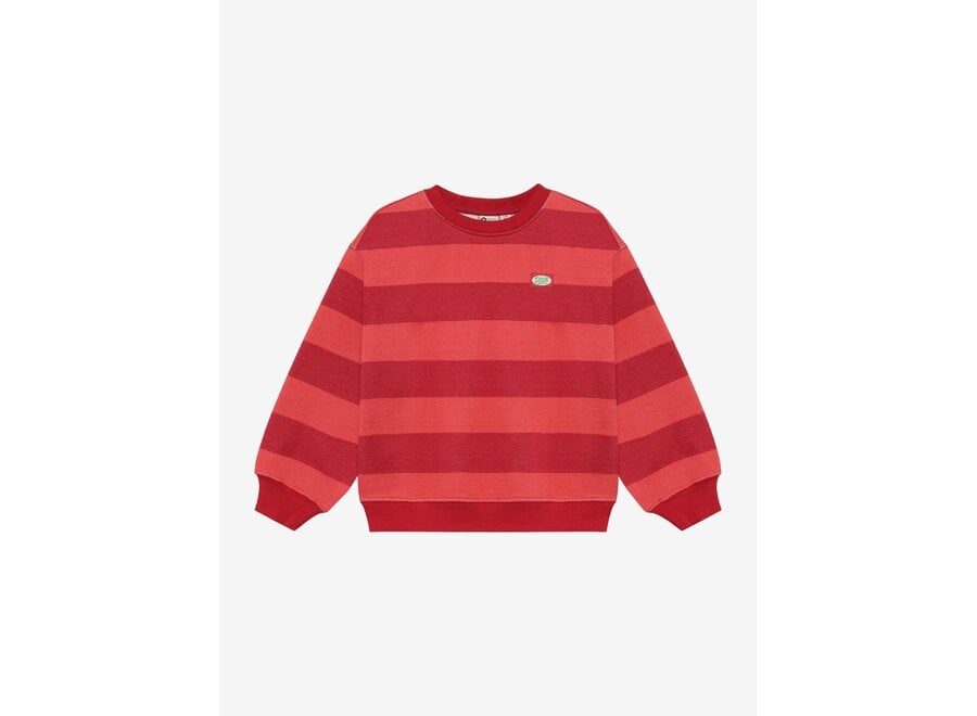 Oversized sweater big stripe - Rythmic red