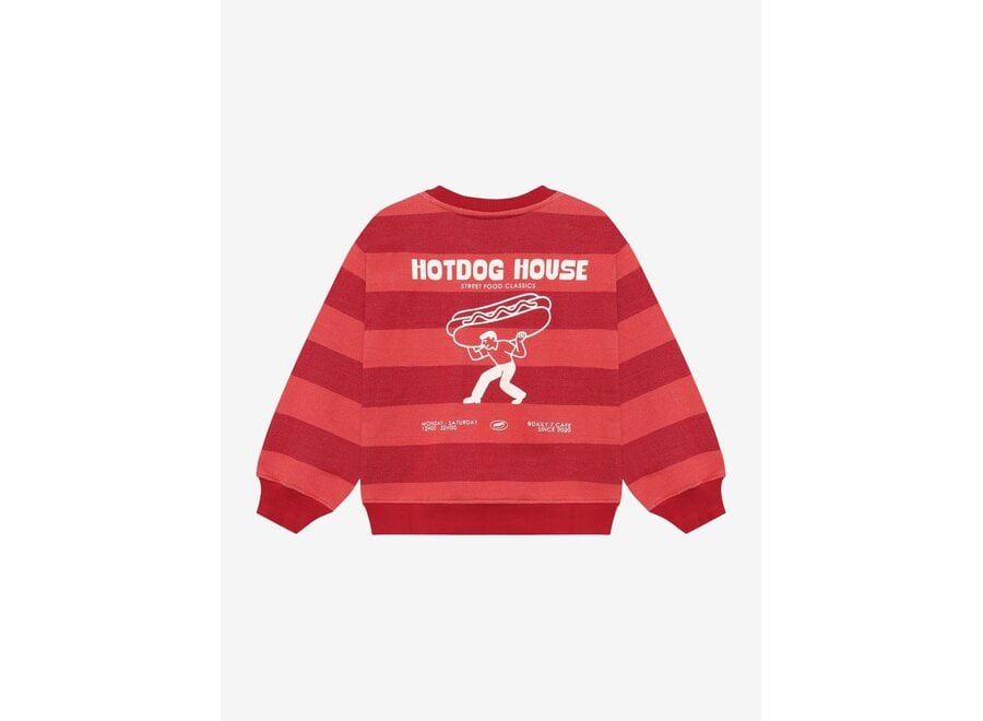 Oversized sweater big stripe - Rythmic red