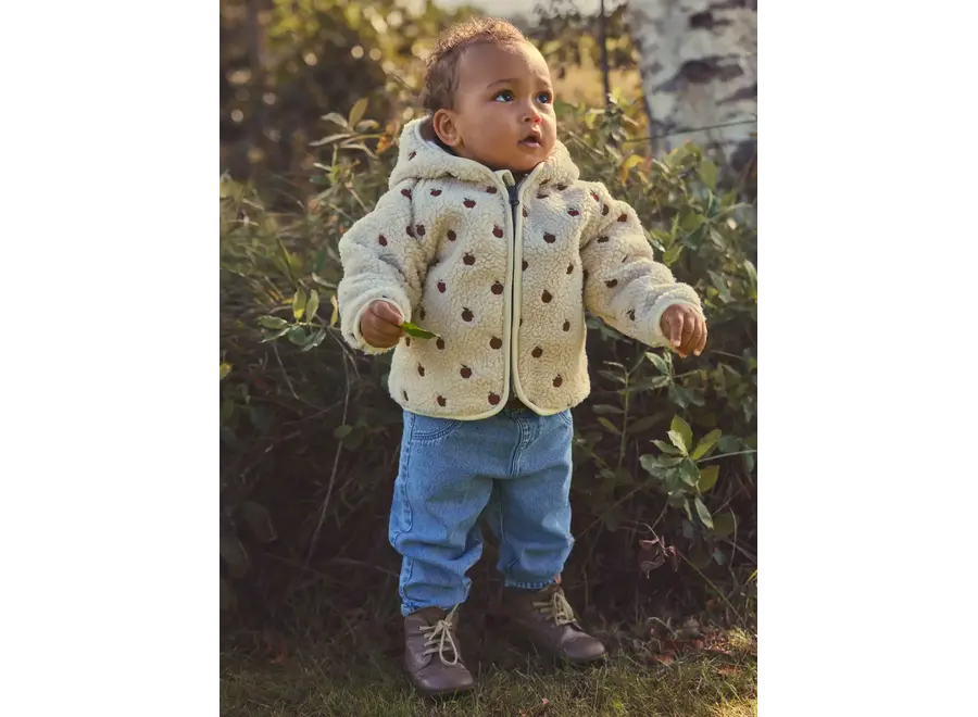 Nalo Sia LS loose sherpa jacket - Turtledove/ Apples