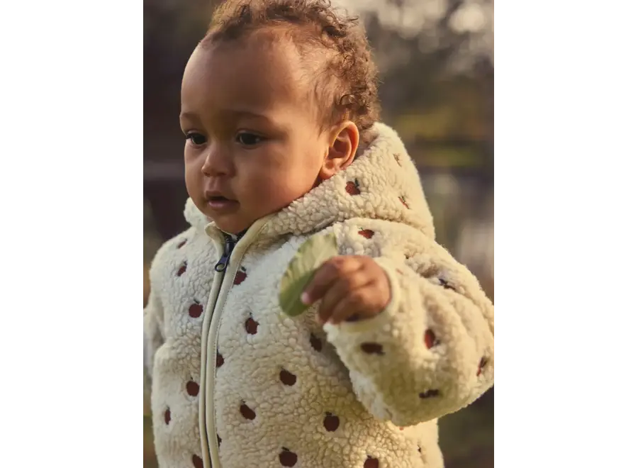 Nalo Sia LS loose sherpa jacket - Turtledove/ Apples