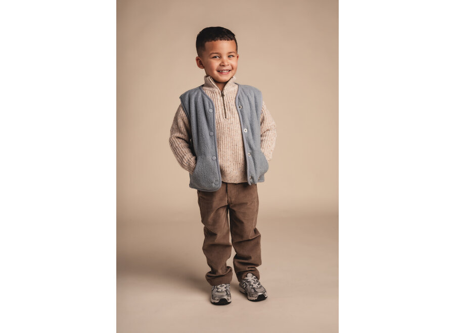 Fox half zip gebreide trui - Taupe